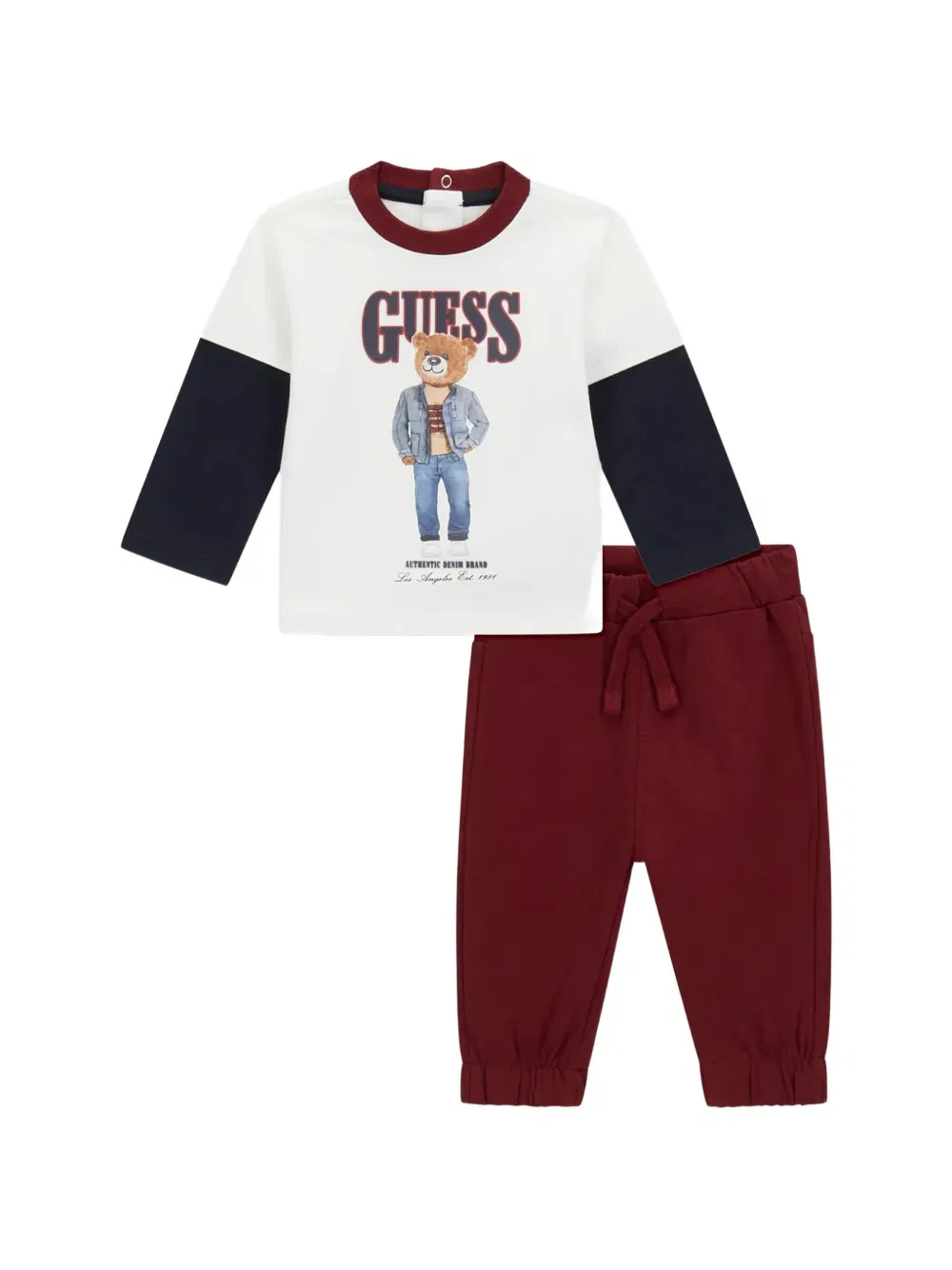 Спортивный костюм с изображением медведя Guess Kids, красный