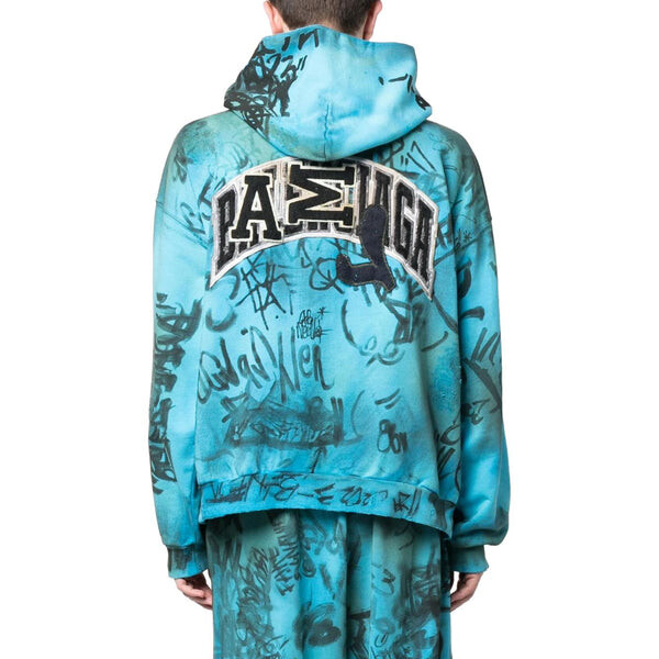 Куртка skater zip-up hoodie medium fit 'blue sky' Balenciaga, голубой — фото 3