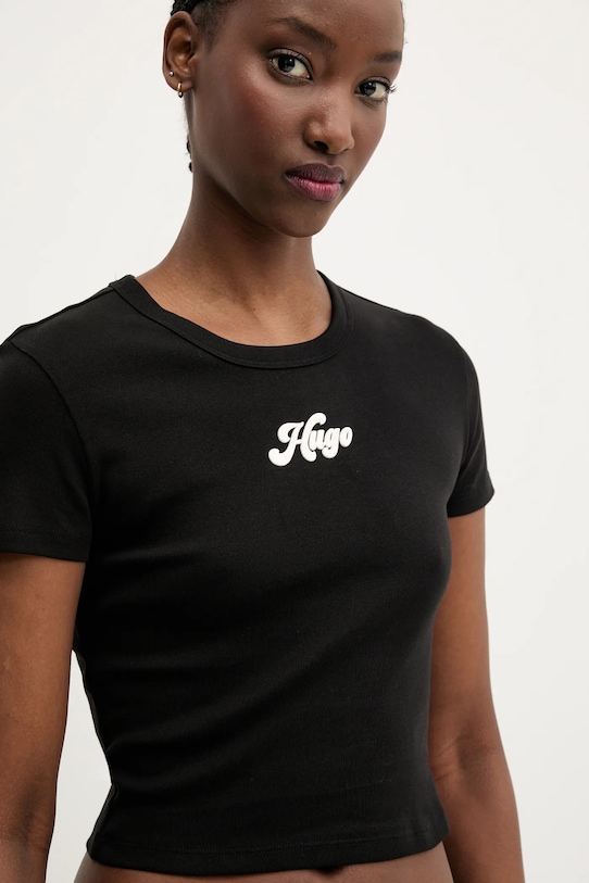 

Футболка из хлопка delanor_2 HUGO, черный