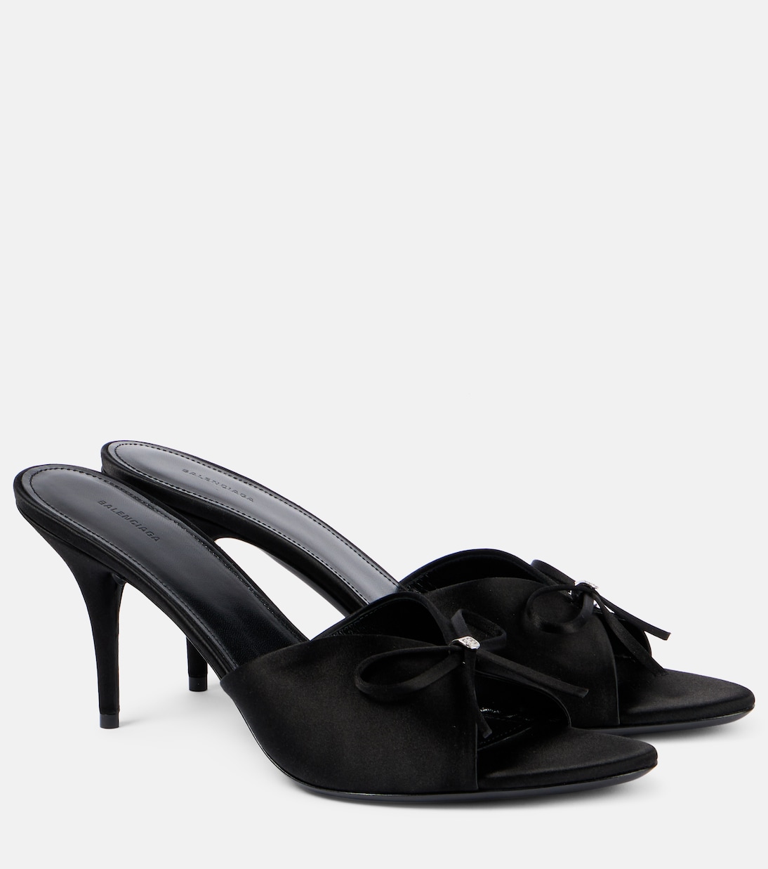 Сандалии Knife Bow 80 с матовой отделкой Balenciaga, Black/Silver