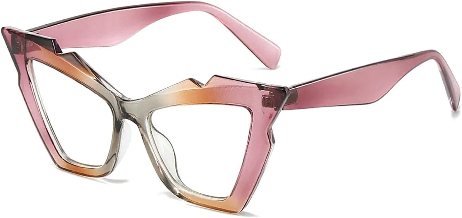 

Большие солнцезащитные очки «кошачий глаз» для женщин, крупная оправа, роскошные модные панк-очки, ретро-стиль, очки с защитой от УФ-излучения UV400 TKKTLLT, Purple Tea Clear