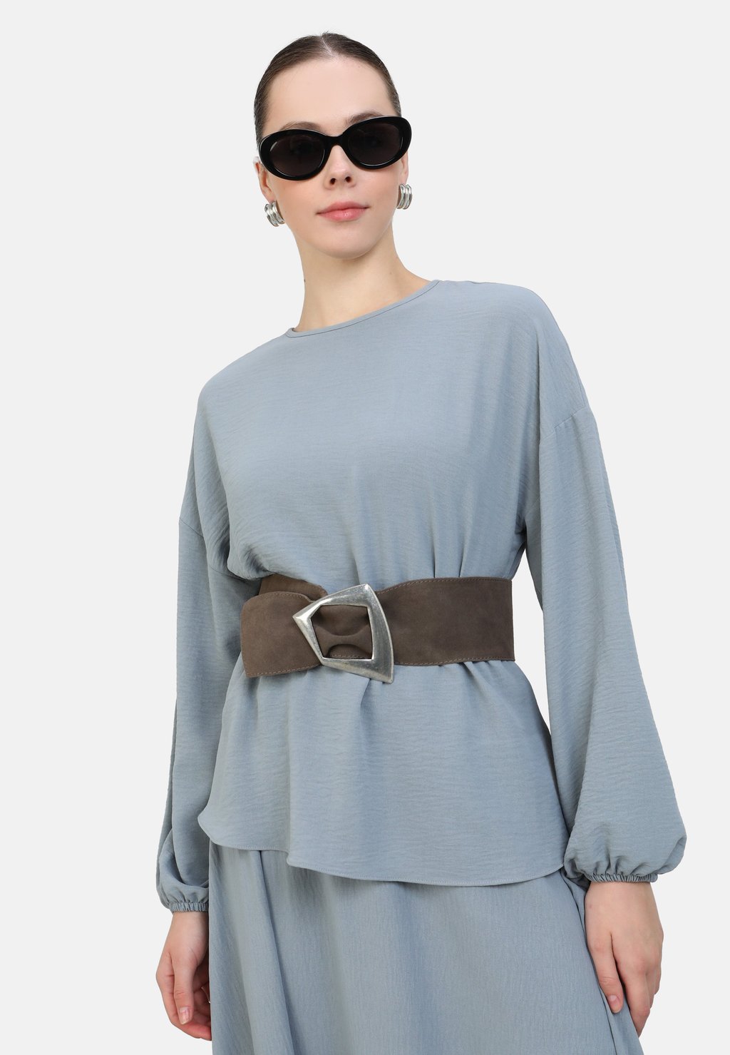 

Блуза SET - Pleated skirt Modanisa, серый