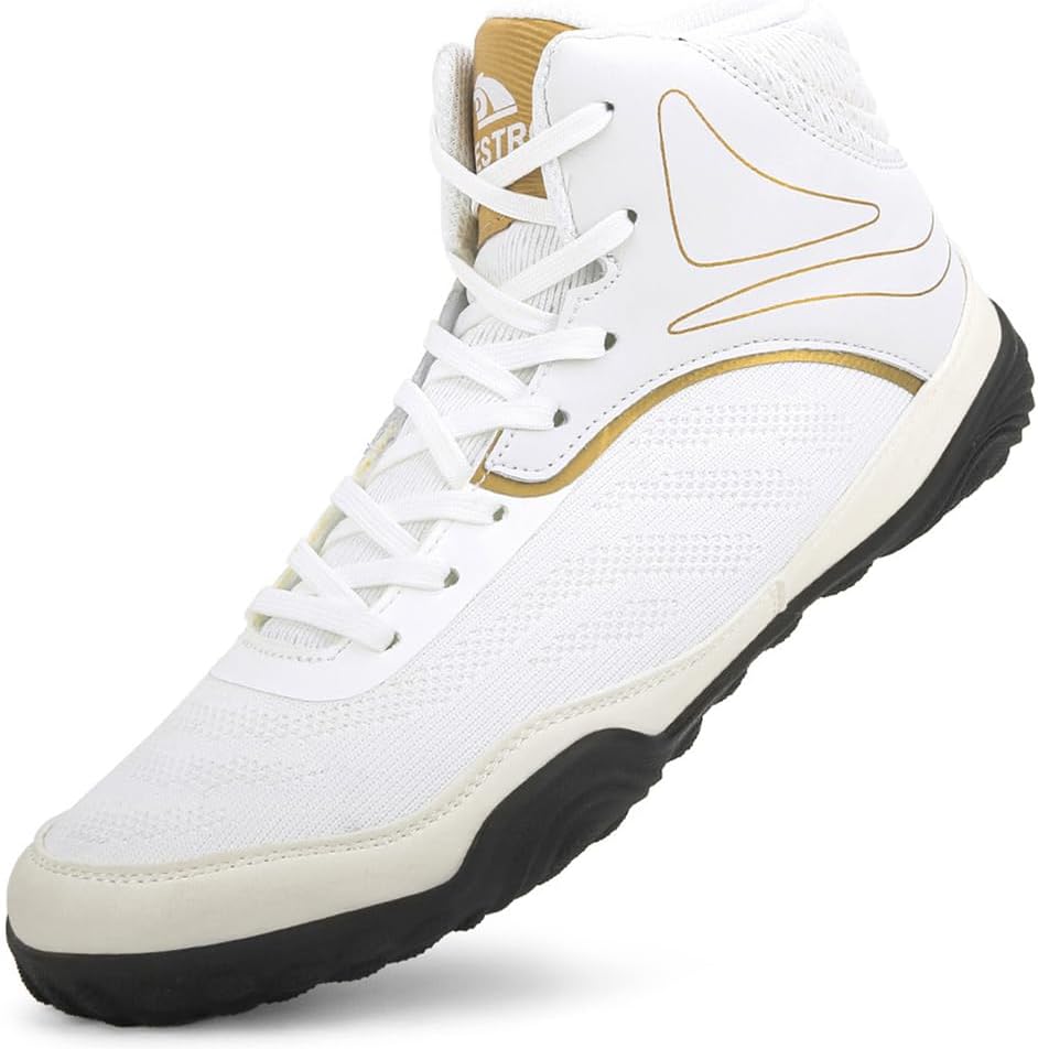 

Мужские боксерские кроссовки Pro с высоким голенищем для борьбы, подростковые, для Муай Тай и кикбоксинга, дышащие, для фитнеса, для детей и подростков, с превосходным сцеплением и поддержкой Hiuzylqx, белый