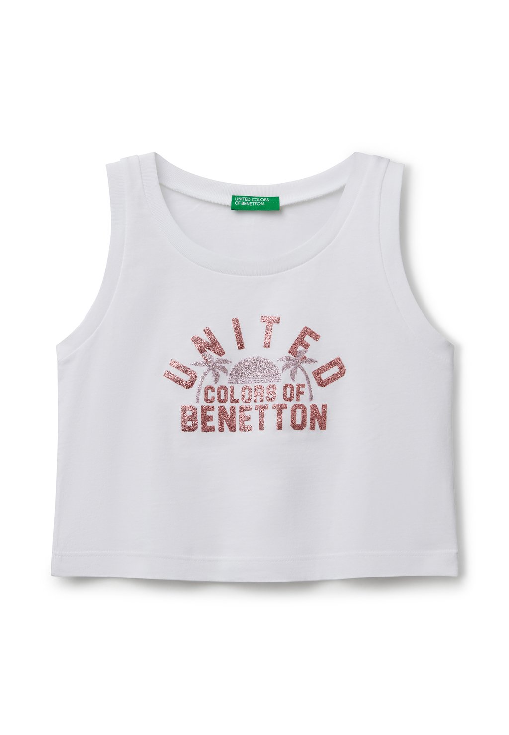 

Топ TANK WITH GLITTER United Colors of Benetton, белый