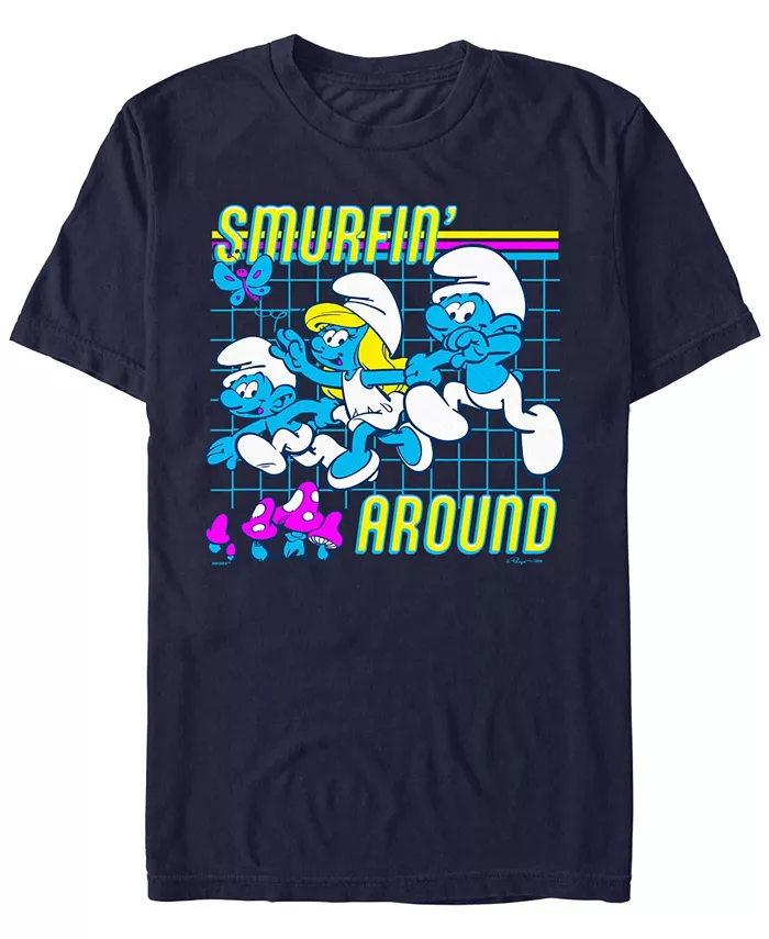 

Мужская футболка с коротким рукавом Smurf Around Smurfs, синий
