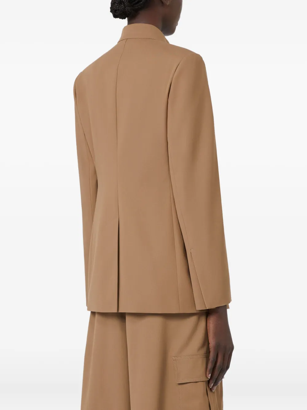 Куртка с воротником-стойкой и одная пуговицей MAX MARA, коричневый — фото 4