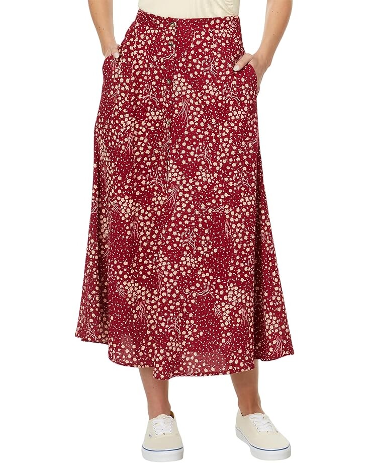 

Юбка Toad&Co Manzana Paneled Midi Skirt, цвет Berry Floral Print