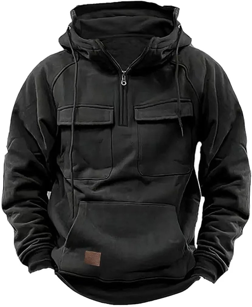 

Толстовка с четвертью молнией для мужчин Casual с карманами DXSHCV