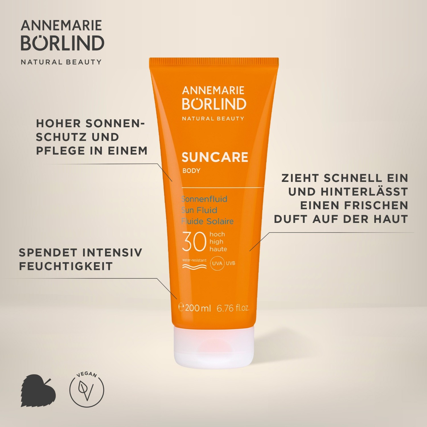 Солнцезащитный крем suncare fluid lsf 30 Annemarie Boerlind, объем 200 мл — фото 3