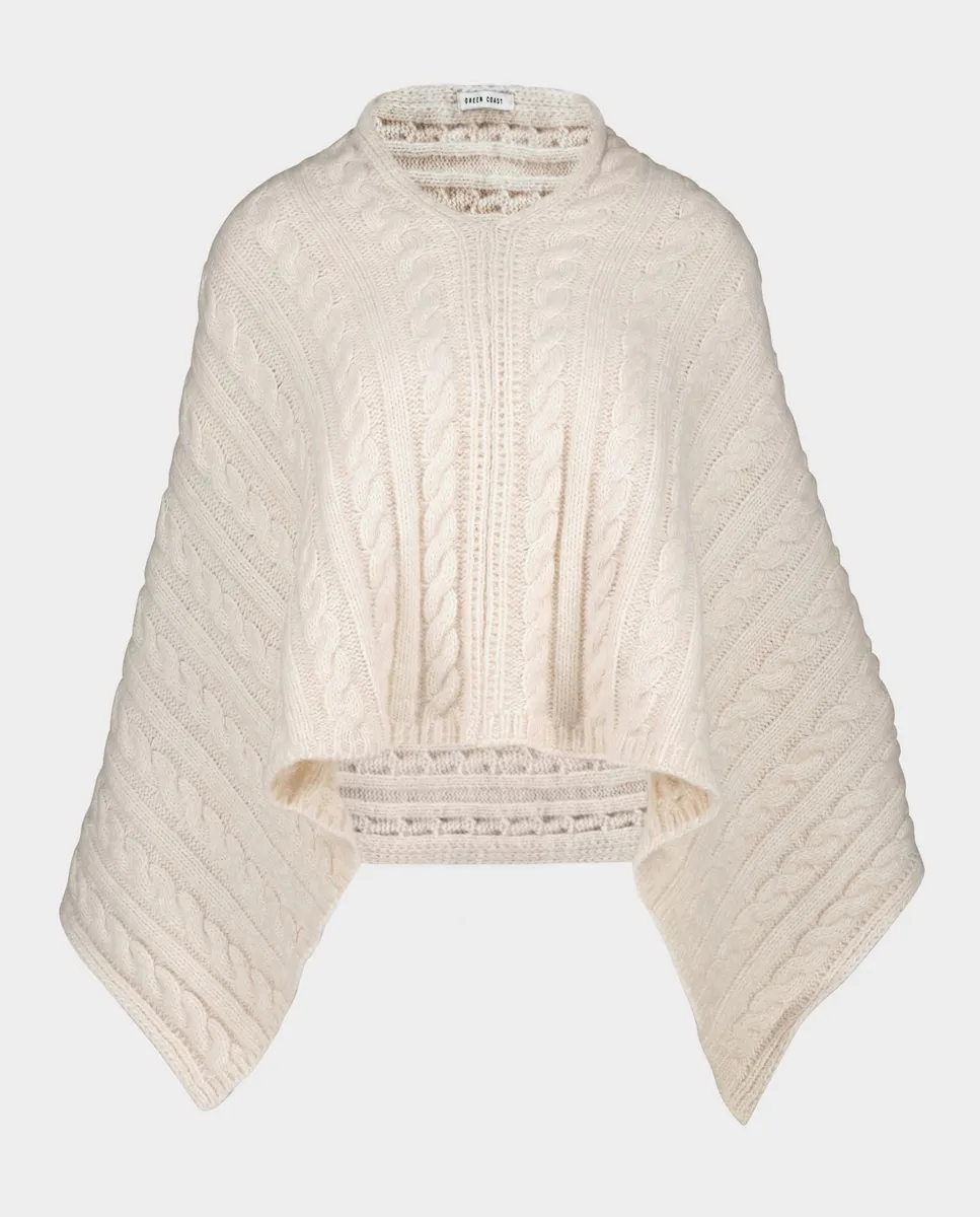 

Женское пончо простой вязки Green Coast, бежевый