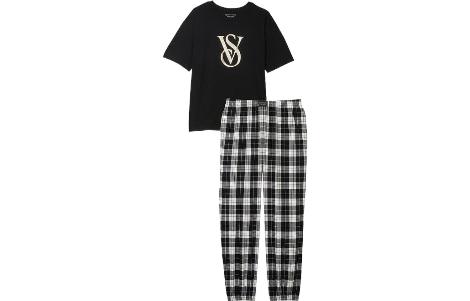 

Женский пижамный комплект Victoria's Secret, цвет Black/White Checked