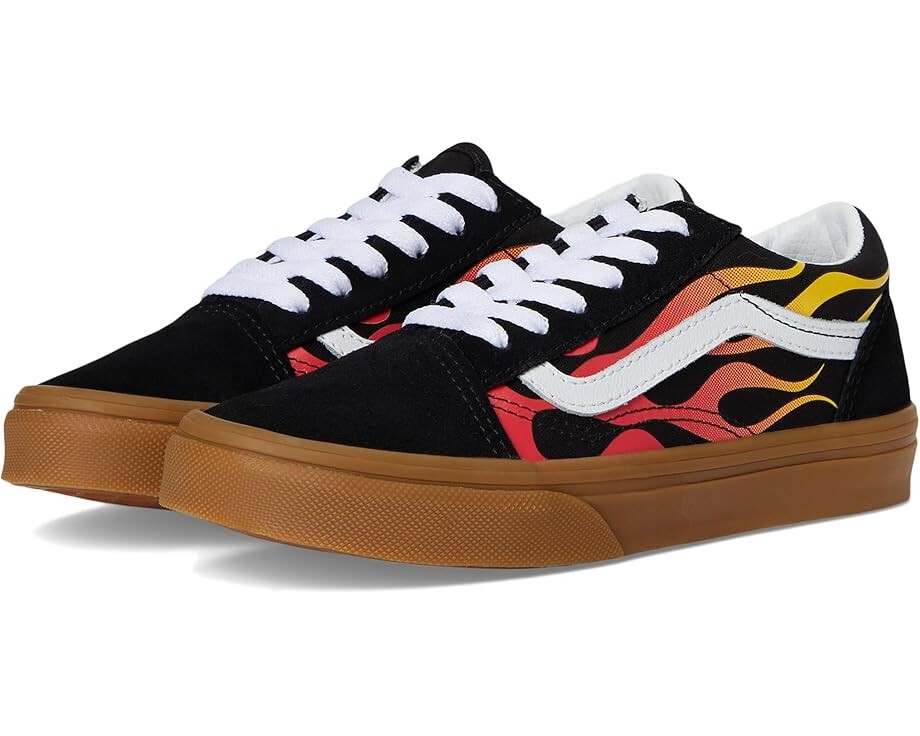 

Кроссовки Vans Kids Old Skool, цвет Flame Black/Gum