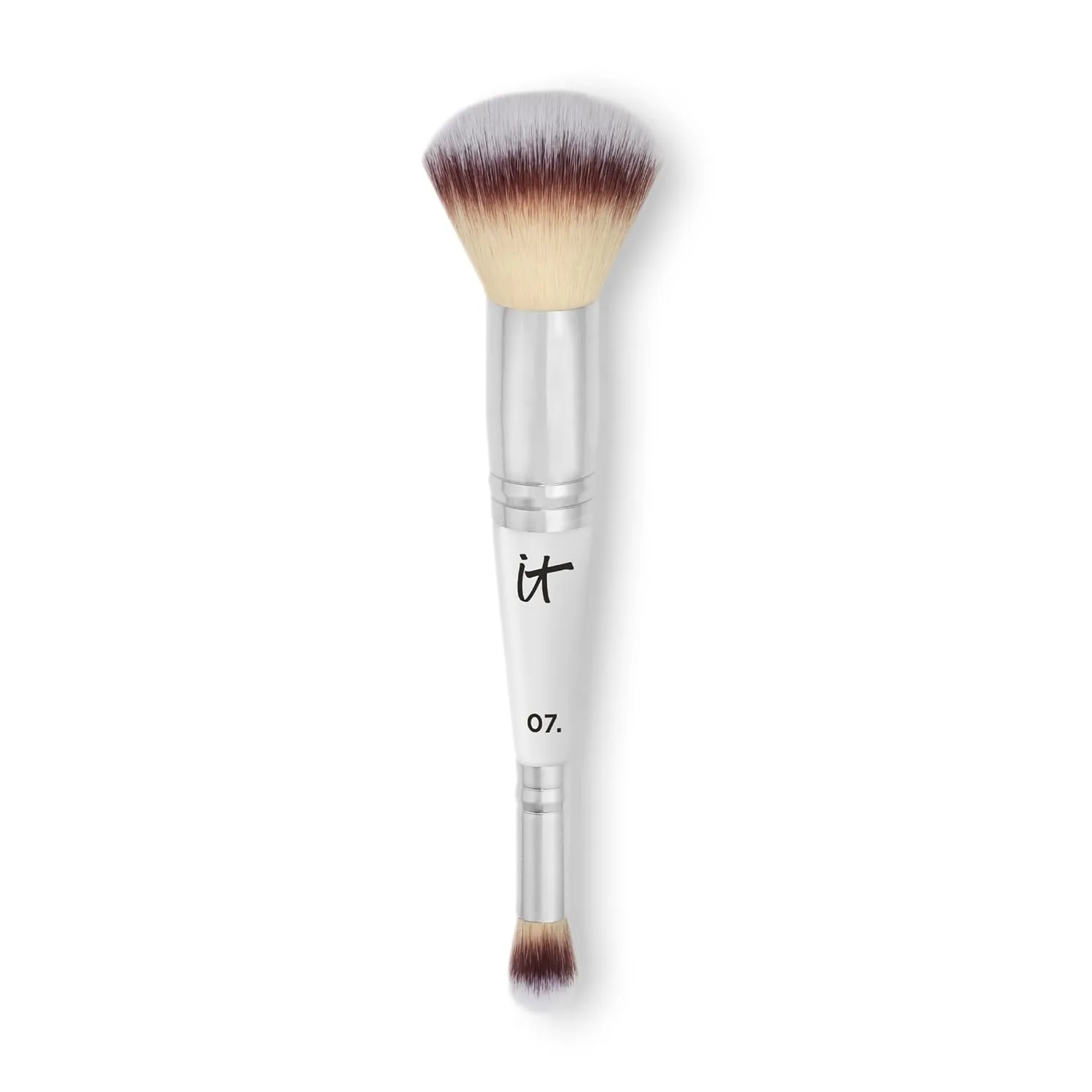 IT Cosmetics Heavenly Luxe Complexion Perfection Brush #7 - двухсторонняя кисть для тонального крема, консилера и контуринга, ультрамягкие синтетические волокна, эффект аэрографа, профессиональная гигиена, cruelty-free, Multicolor