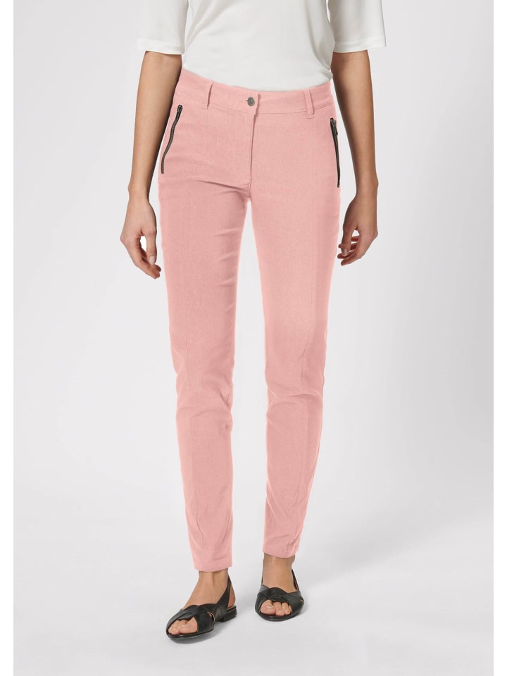 

MADELEINE Узкие брюки с карманами на молнии, нежно-розового цвета