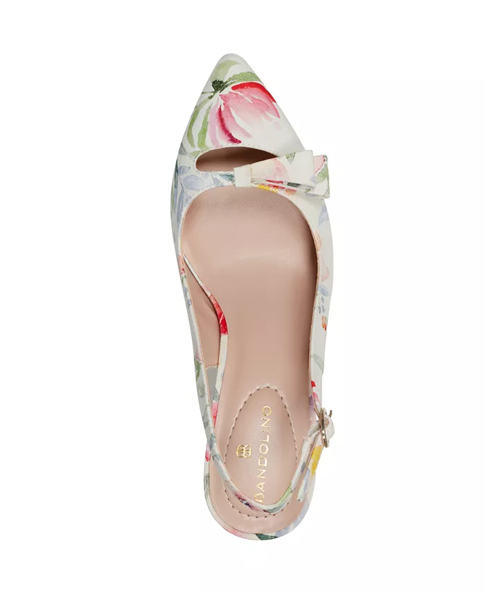 Женские туфли-лодочки Gelli Bow Slingback на каблуке Bandolino, белый — фото 4