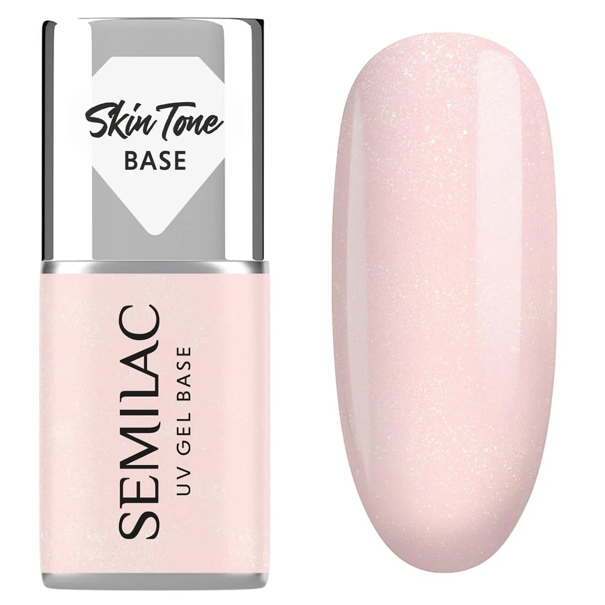 Базовое покрытие Semilac Skin Tone Cover Base Glitter Pink, 7 мл Semilac