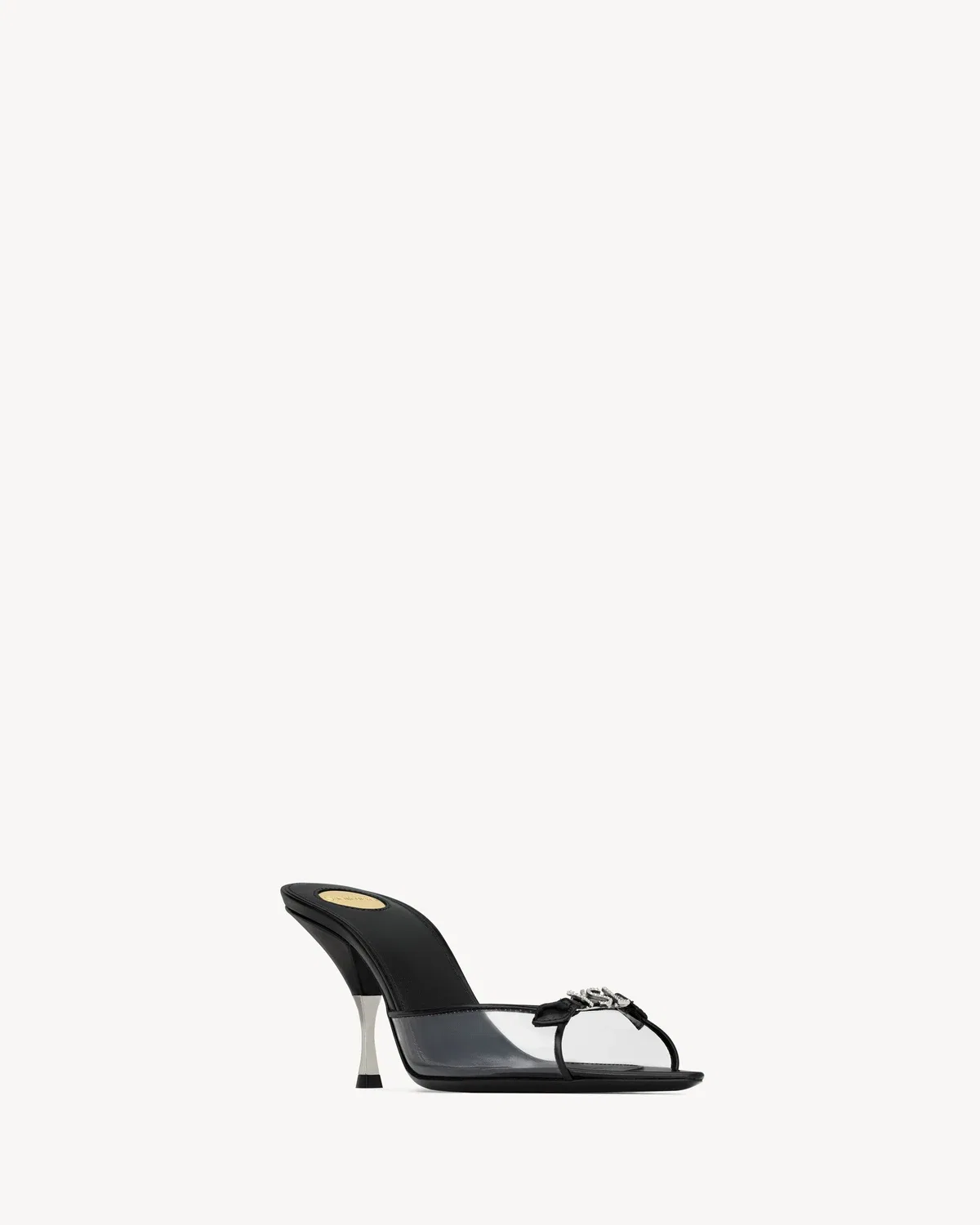 Мюли JERRY из термопластика и украшенные стразами SAINT LAURENT, черный — фото 3