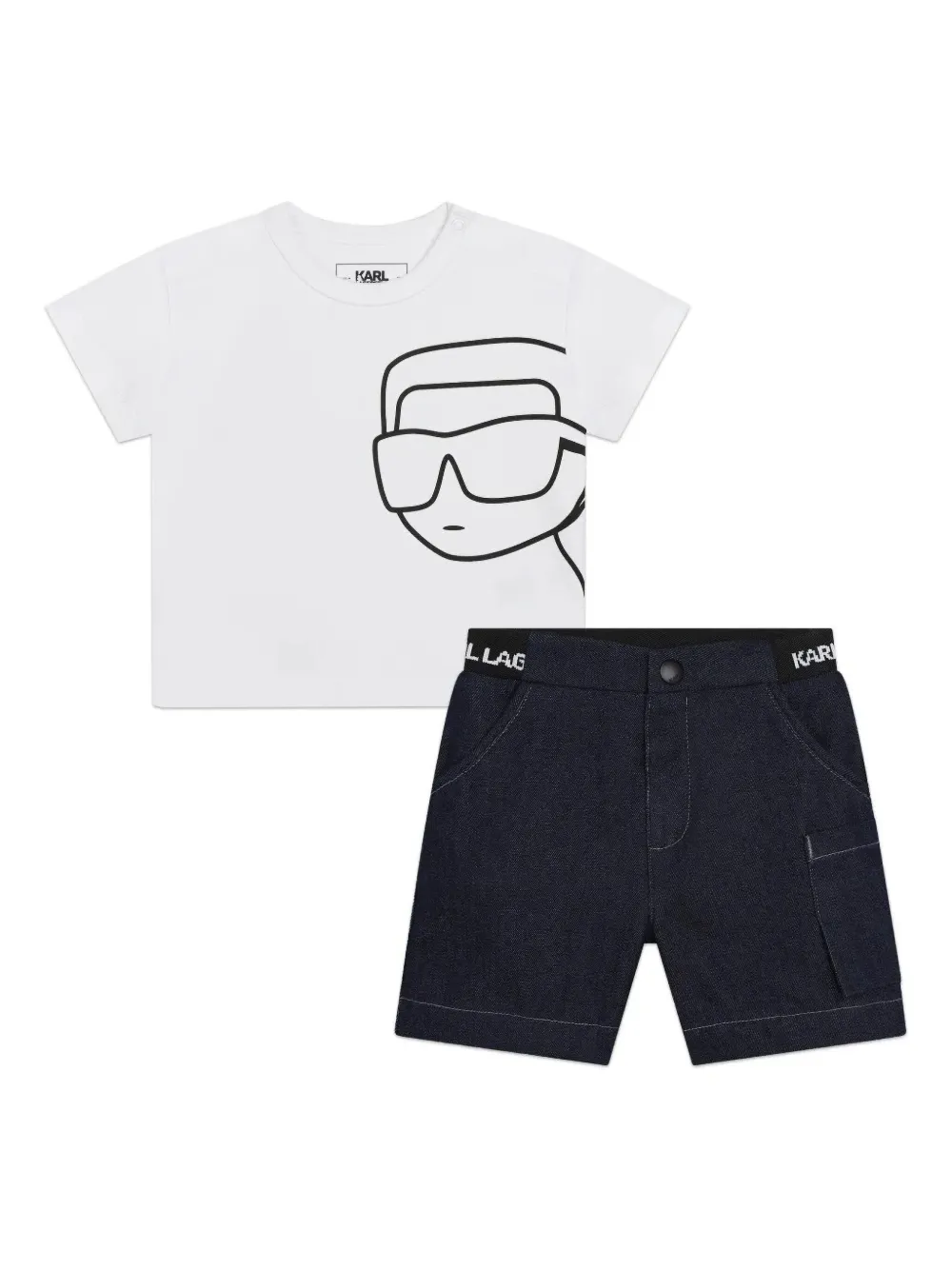 

Шорты с графическим принтом (набор из двух штук) Karl Lagerfeld Kids, синий