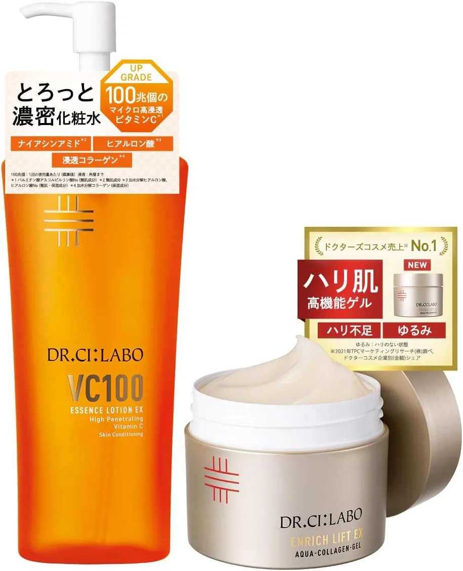 Набор для ухода за кожей: лосьон VC100 Essence Lotion EX 285 мл и гель Aqua Collagen Gel Enrich Lift EX 200 г, Dr.Ci:Labo