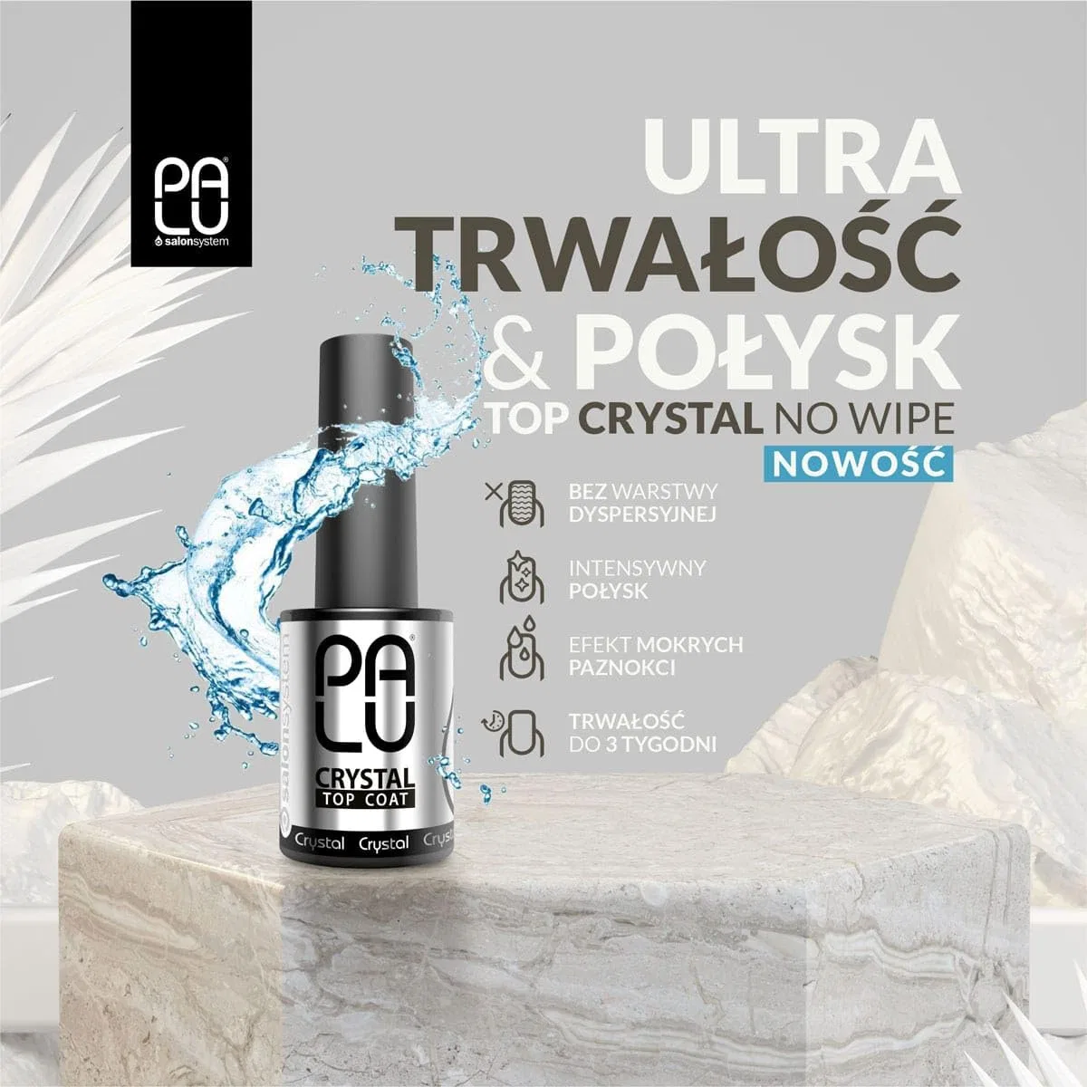 Гибридное верхнее покрытие Palu No Wipe Crystal, прозрачное, 11 г Generisch — фото 3