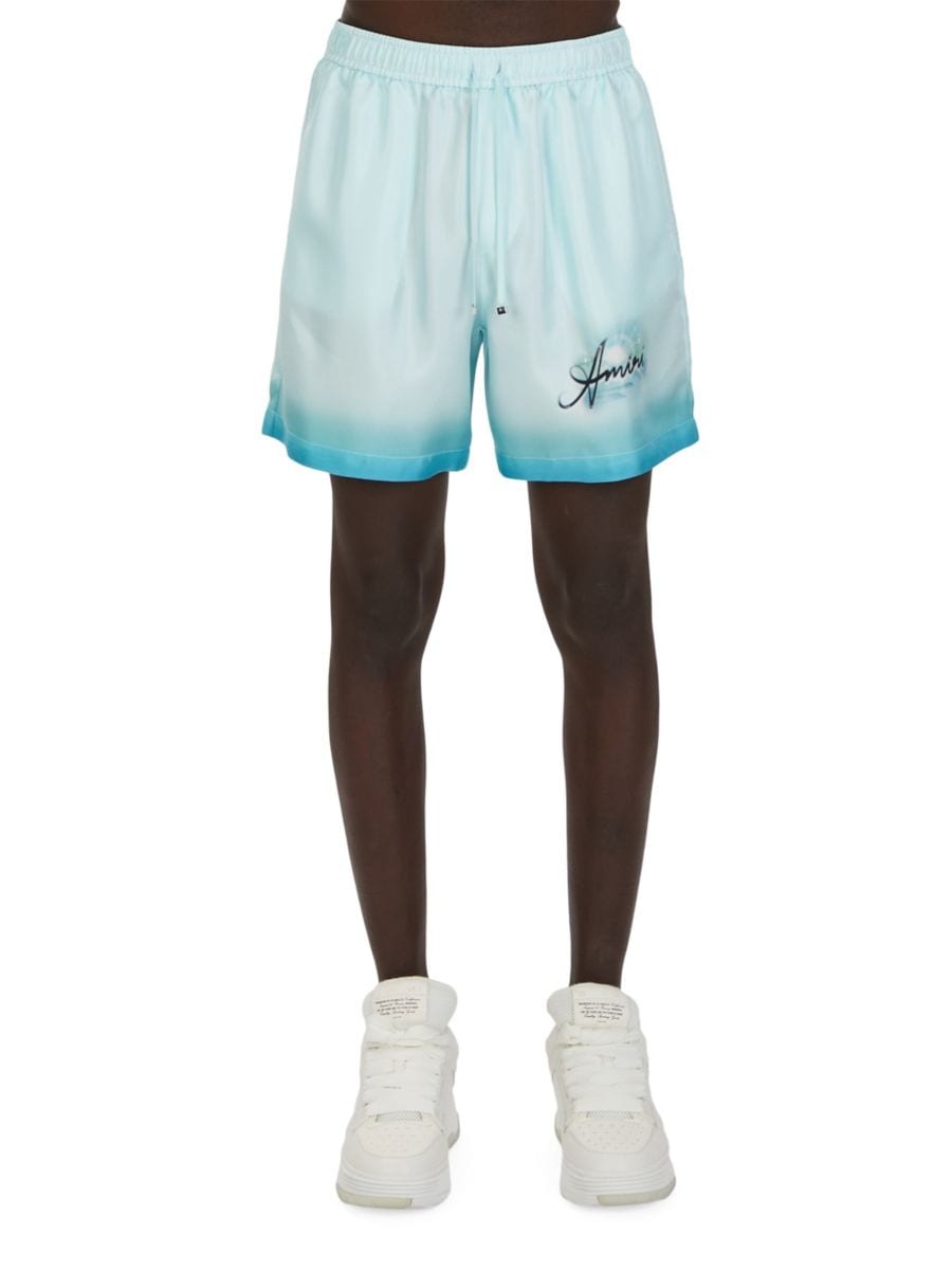 

Шелковые шорты Resort Club Amiri, цвет Cerulean