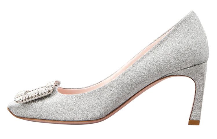 Тромпетт Узкие Высокие Каблуки 7 см Женские Серебряные Roger Vivier