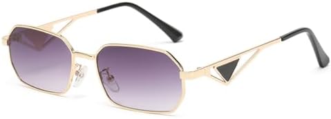 

Модные солнцезащитные очки прямоугольной формы для женщин и мужчин, солнцезащитные очки для активного отдыха, путешествий, защиты от ультрафиолета UV400 MTZJH, Gold Gradient Grey