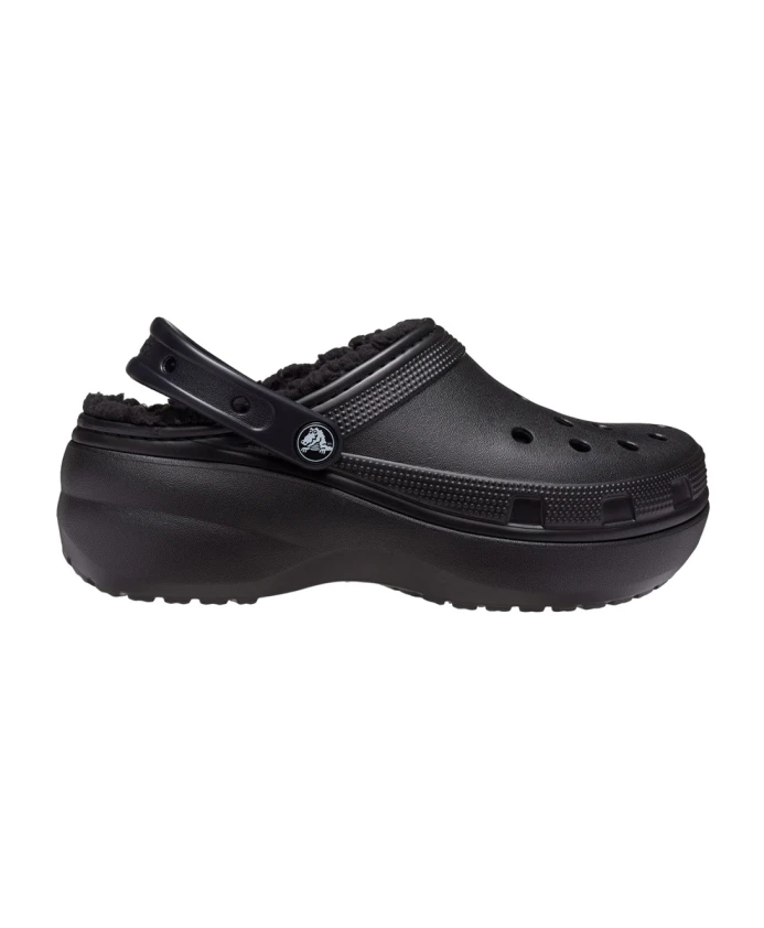 Уютные и стильные классические босоножки на платформе Crocs, черный