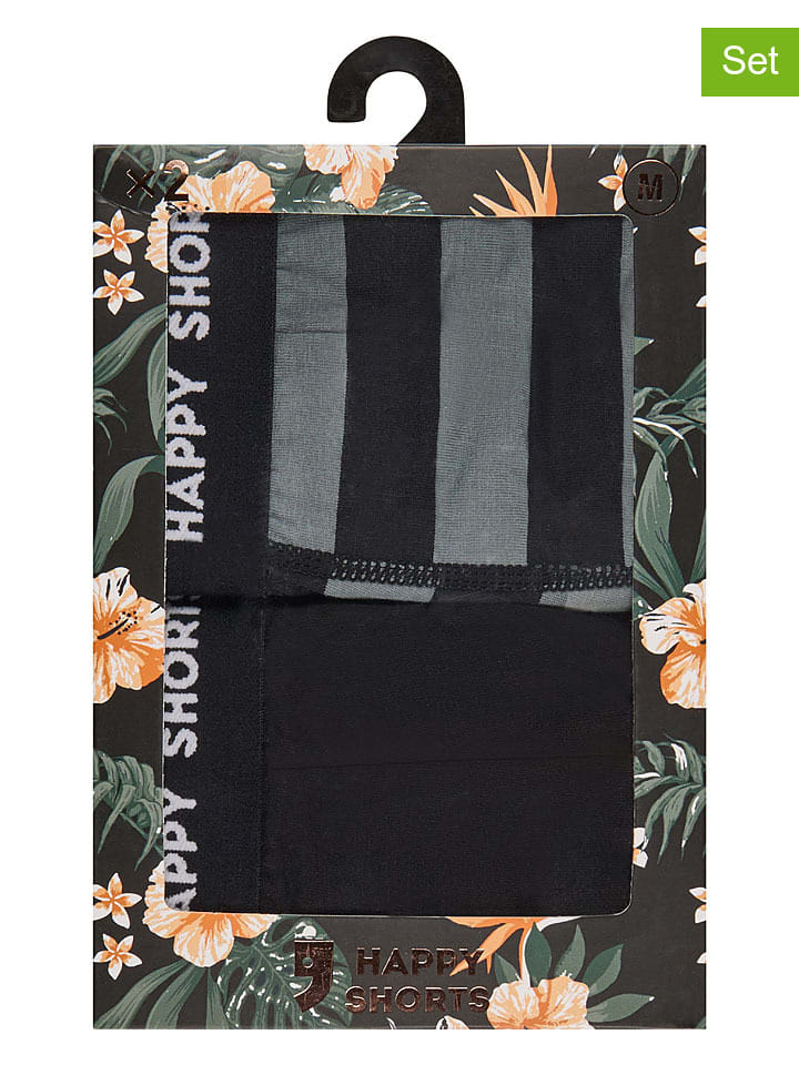 

Happy Shorts Комплект из 2 штук: боксерские шорты черного и серого цвета