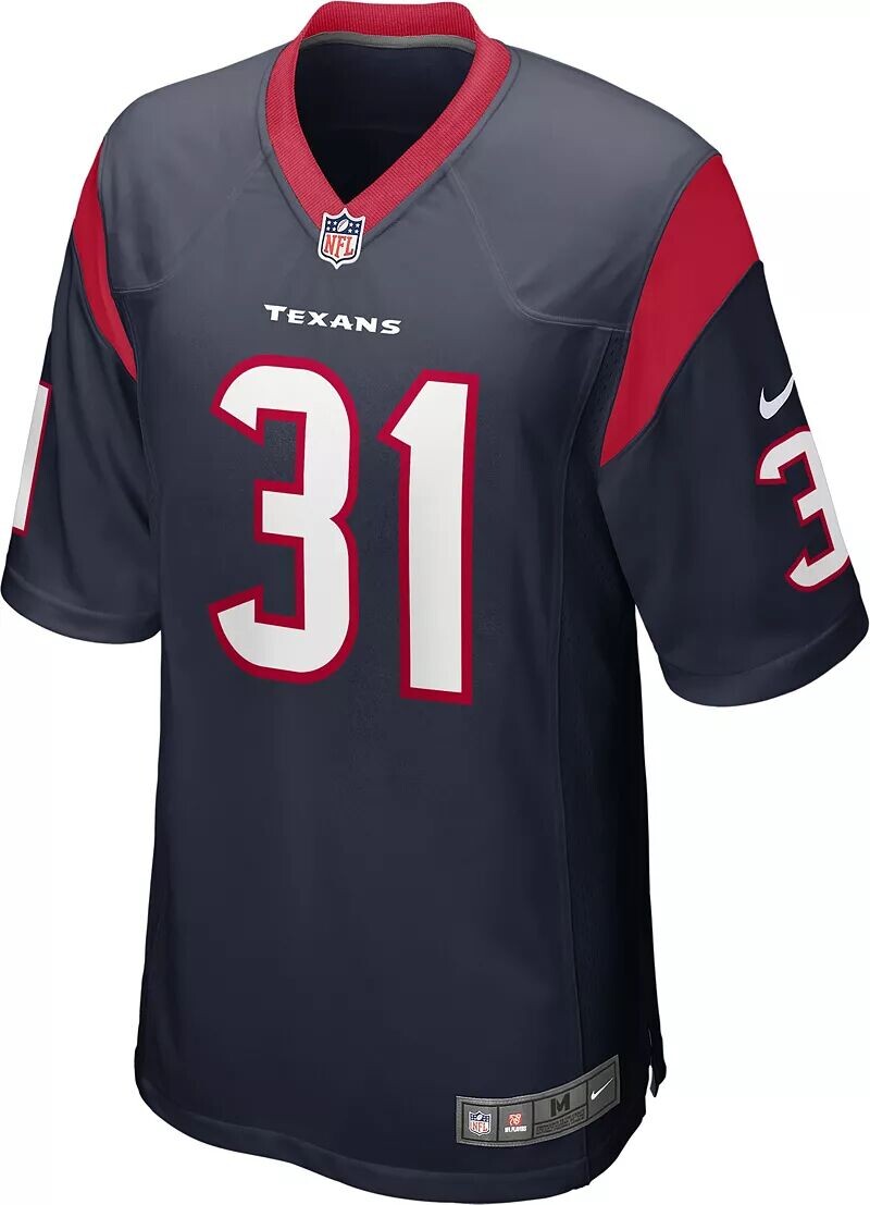 Мужская темно-синяя игровая майка Nike Houston Texans Dameon Pierce #31 — фото 2