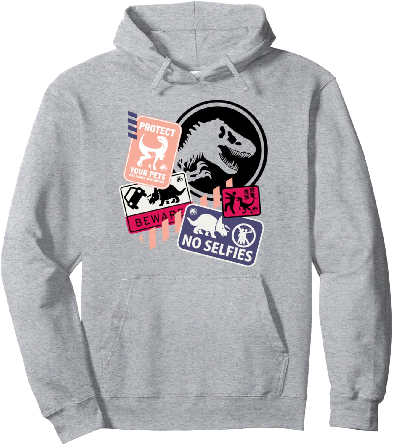 

Худи с предупреждающими наклейками «Мир Юрского периода: Доминион» Jurassic World, серый