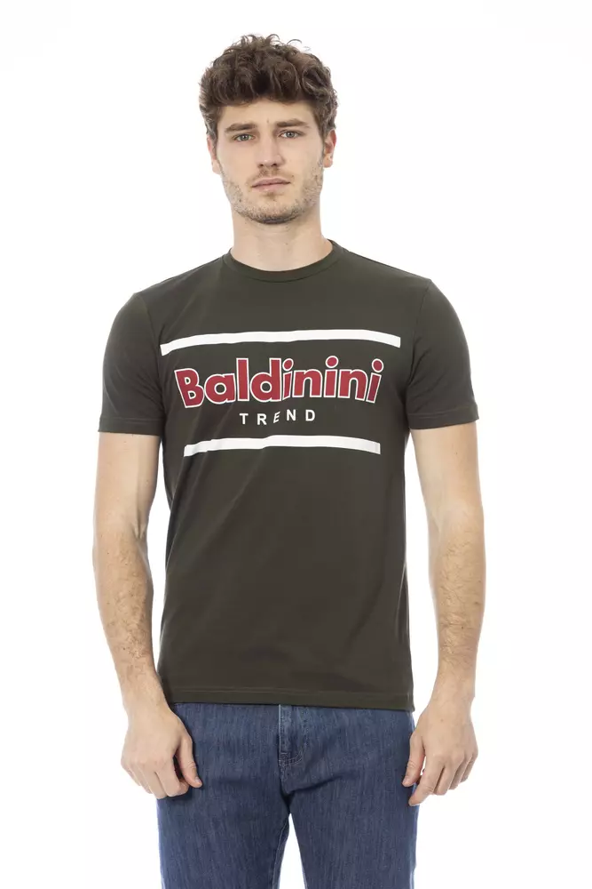 

Зеленая хлопковая мужская футболка Baldinini Trend