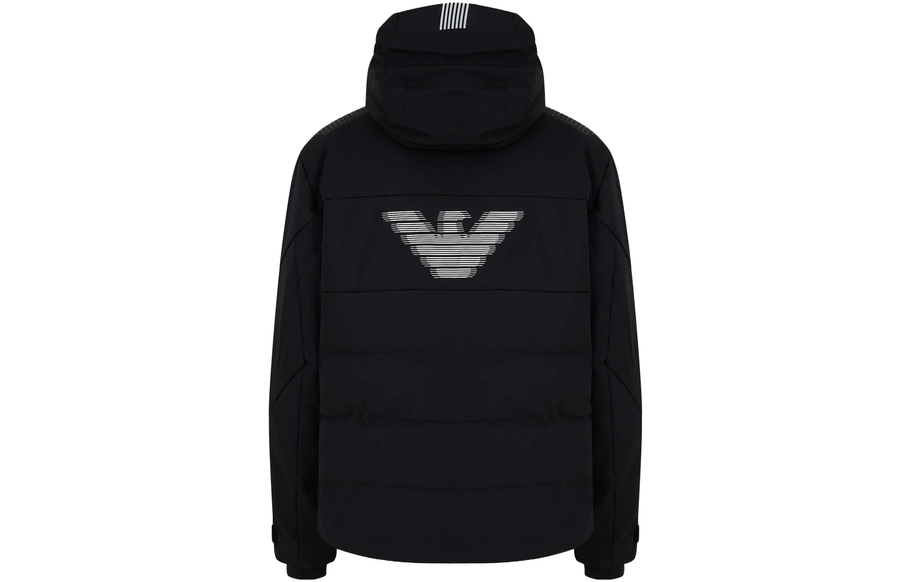 Emporio Armani Мужская пуховая куртка EA7, черные, с капюшоном, средней ценовой категории, другие варианты — фото 4