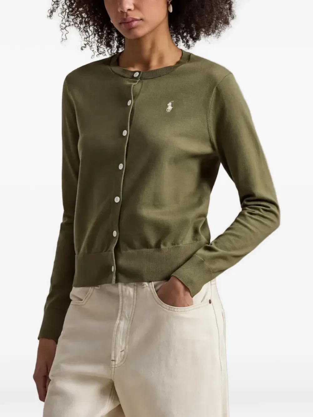 Кардиган с вышитым логотипом POLO RALPH LAUREN, зеленый