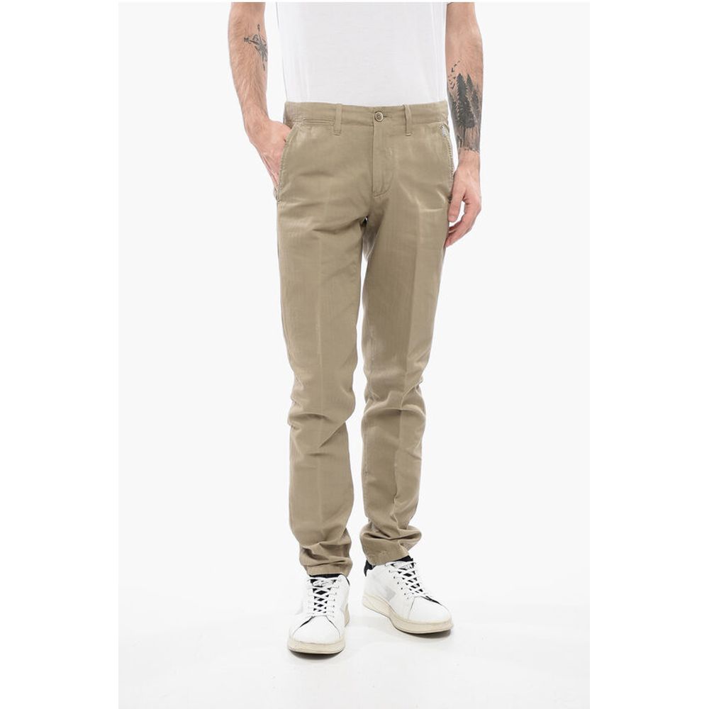 

ID Брюки чинос из льна и хлопка с мартингалами Corneliani, Beige