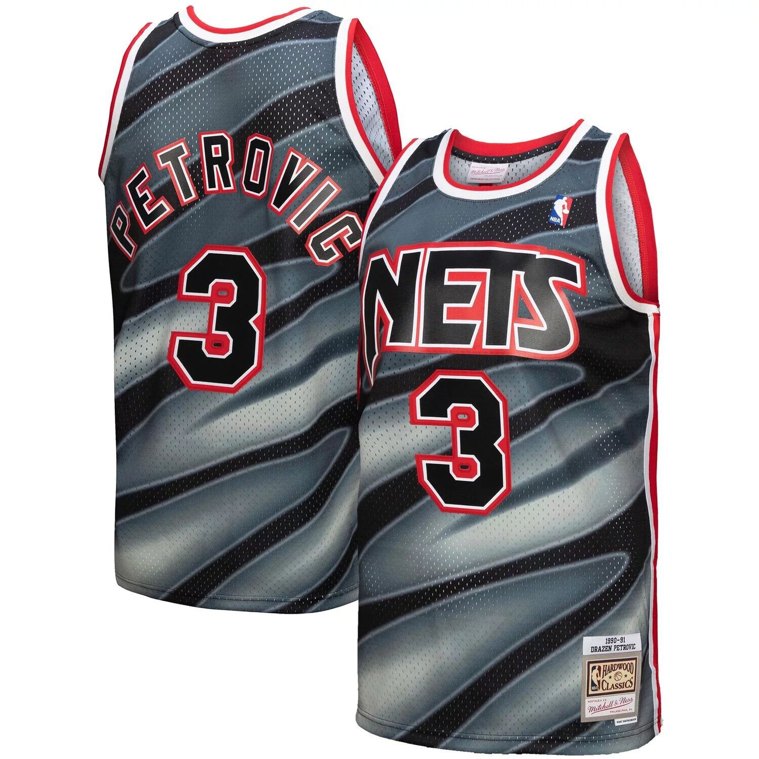 

Мужское джерси Mitchell & Ness Drazen Petrovic Black New Jersey Nets 1990-91 Hardwood Classics Reload 3.0 Swingman Jersey