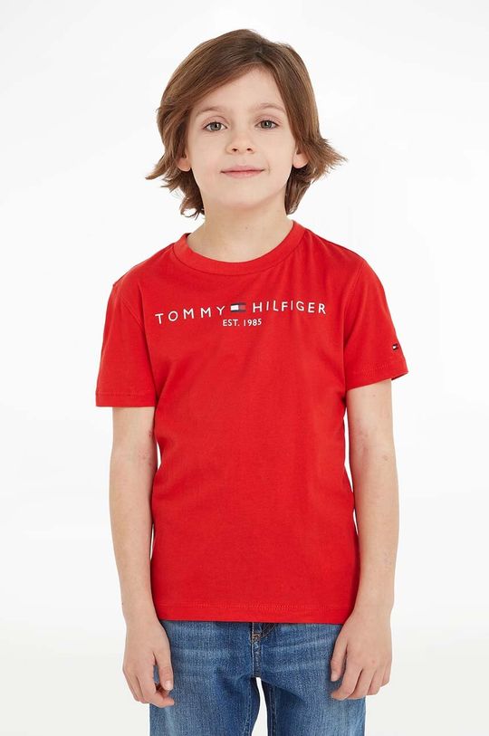 

Детская хлопковая футболка Tommy Hilfiger, красный