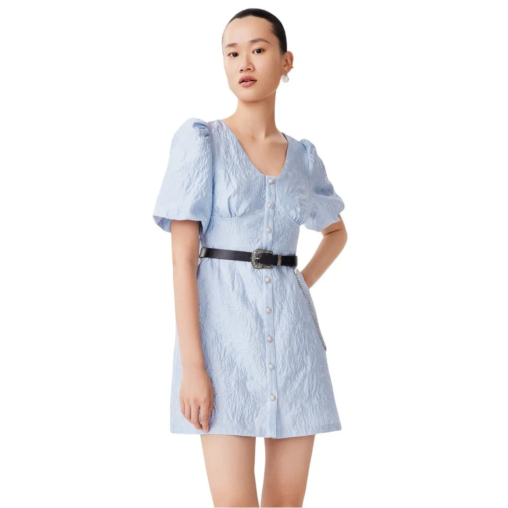 

Платье с коротким рукавом Lily V-Neck, синий