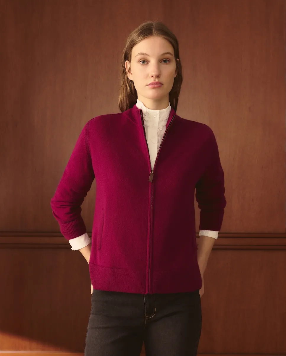 

Женский кардиган из гладкого кашемира с длинными рукавами Lloyd's, сливовый