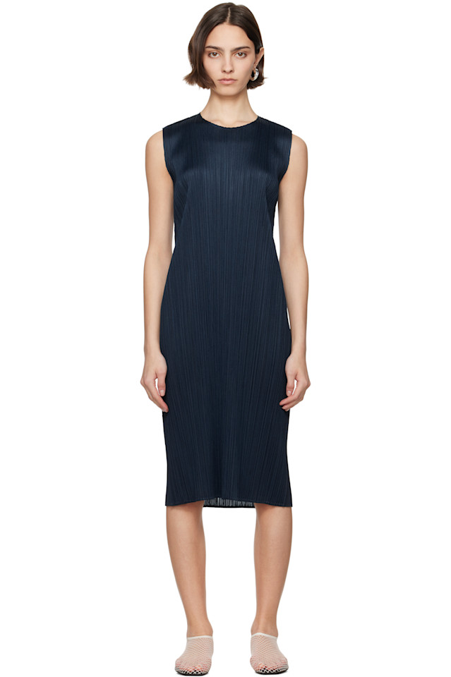 

Платье миди Monthly Colors апрель Pleats Please Issey Miyake, синий