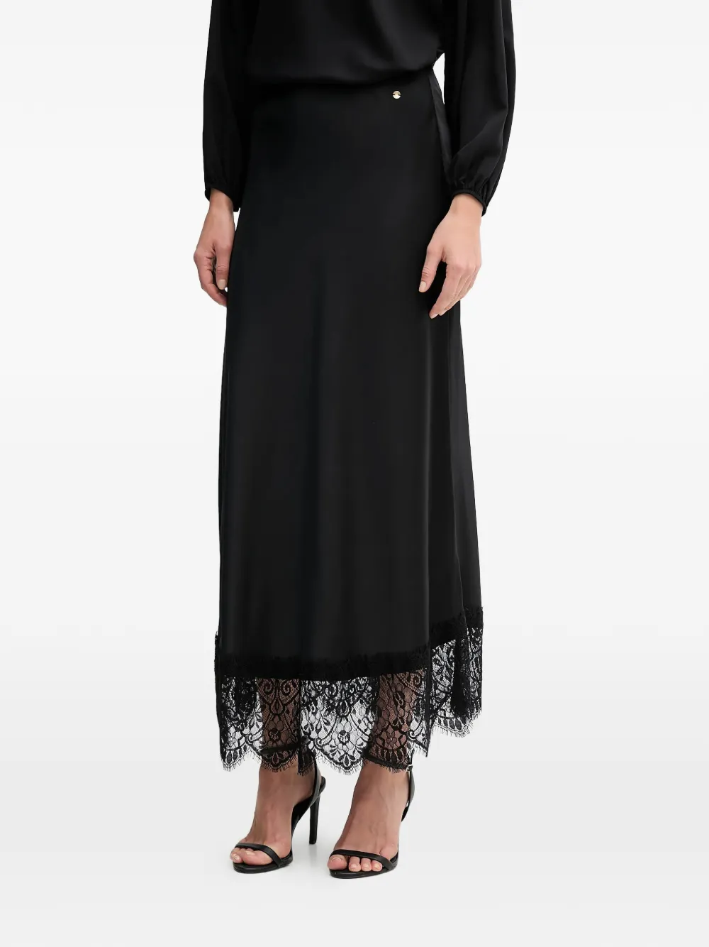 

Макси-юбка с кружевной отделкой Pedro Del Hierro, черный