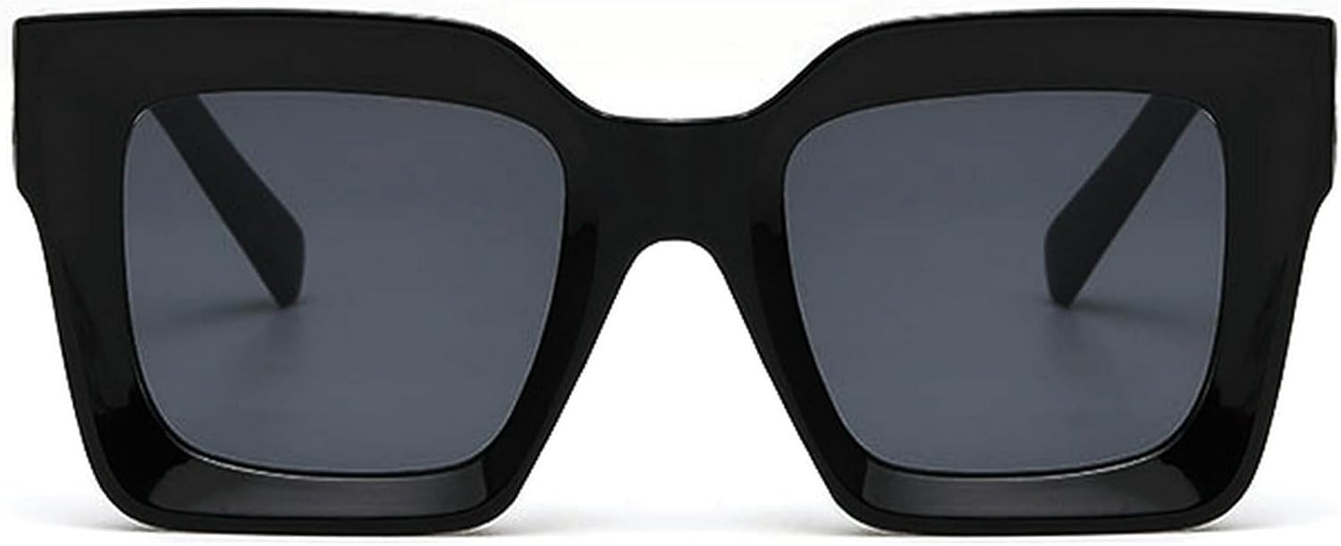 

Квадратные солнцезащитные очки большого размера для женщин и мужчин, модные в стиле 90-х, массивные солнцезащитные очки-маска, ретро-очки в толстой оправе mincl, Black