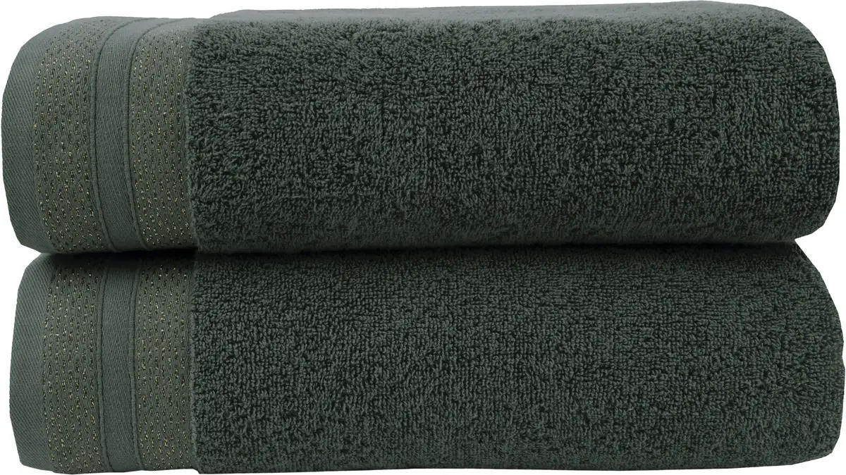 

Комплект полотенец Leonique "Эсминдра" с золотой каймой 50х100 см (4 шт.), темно-зеленый