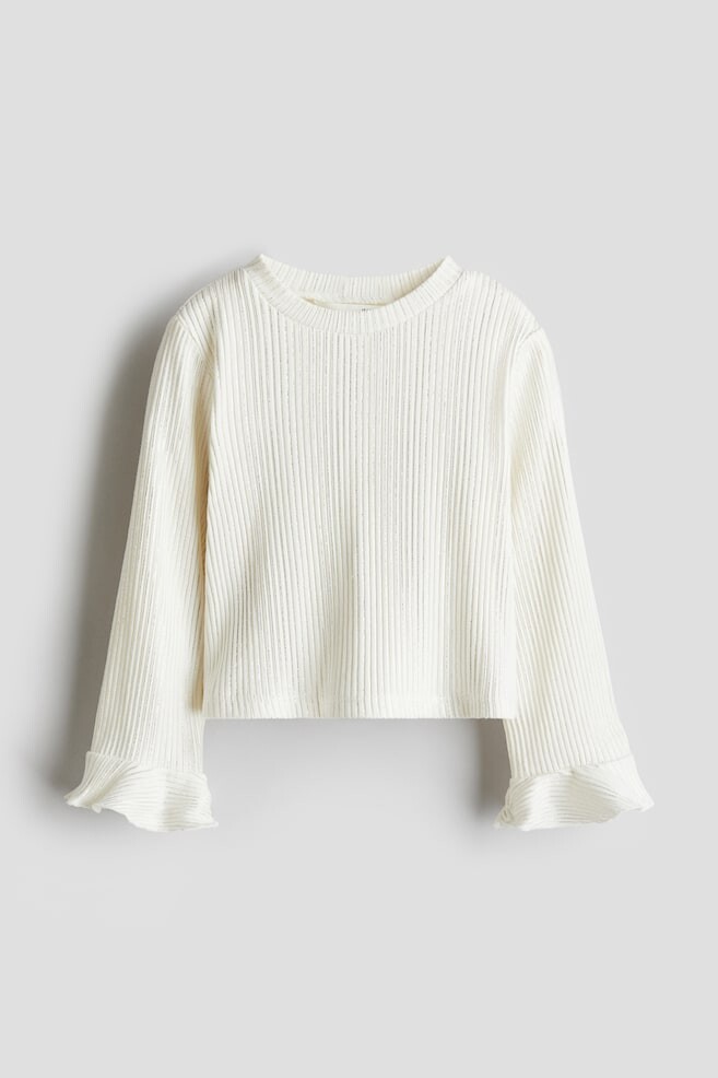 

Топ из джерси с расклешенными рукавами H&M, белый