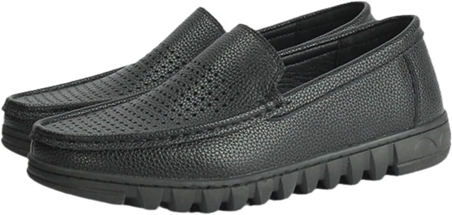 Лоферы легкие черные Slip On для работы Uzulustra