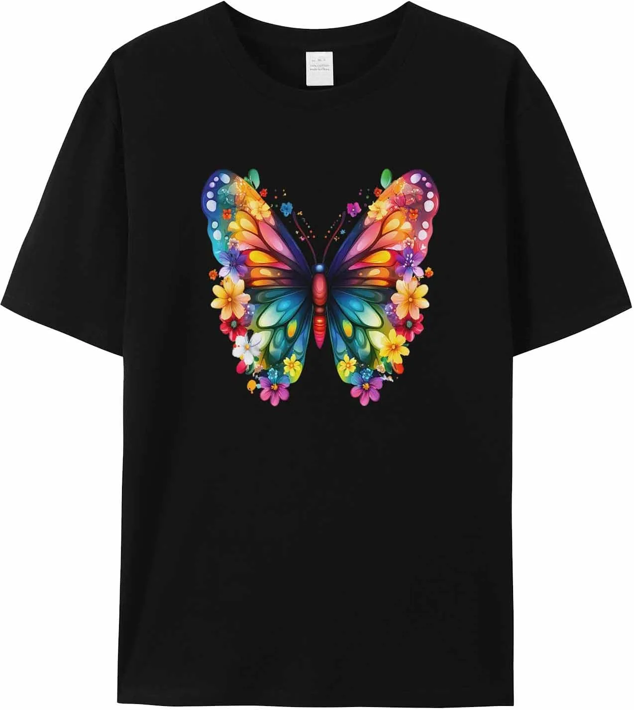 

Мужская футболка с разноцветными бабочками, короткий рукав jdudh