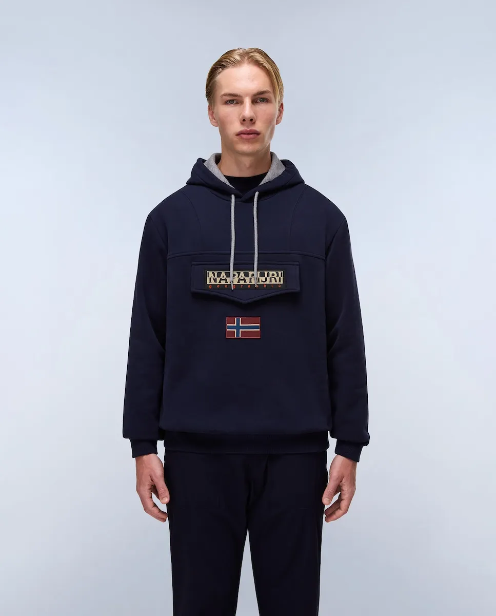 

Мужская толстовка с капюшоном темно-синего цвета Napapijri