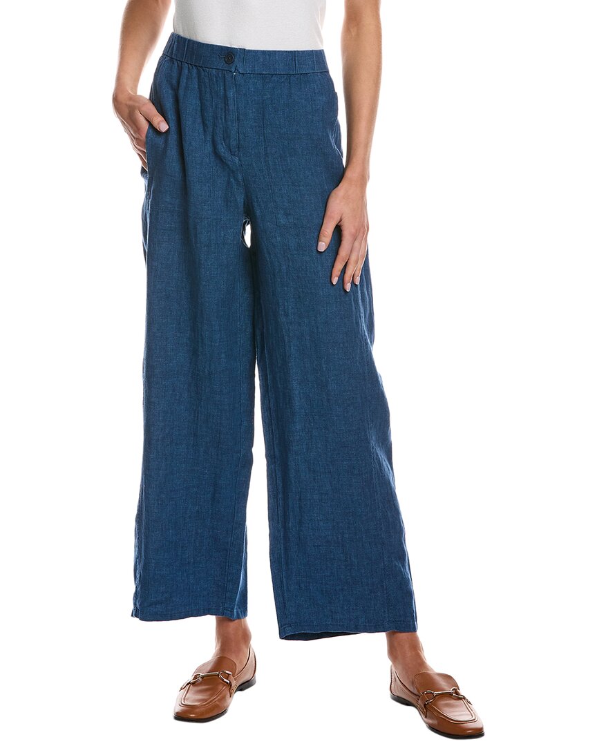 

EILEEN FISHER Льняные брюки широкого кроя, зеленый