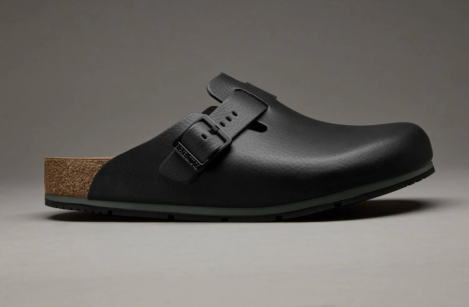 Женские/мужские тапочки BIRKENSTOCK Boston Pro, кожаные мюли/сабо - сертифицированы по стандарту EN ISO 20347:2043 - рабочая обувь для медицинских учреждений, предприятий общественного питания и сферы услуг, черный — фото 4