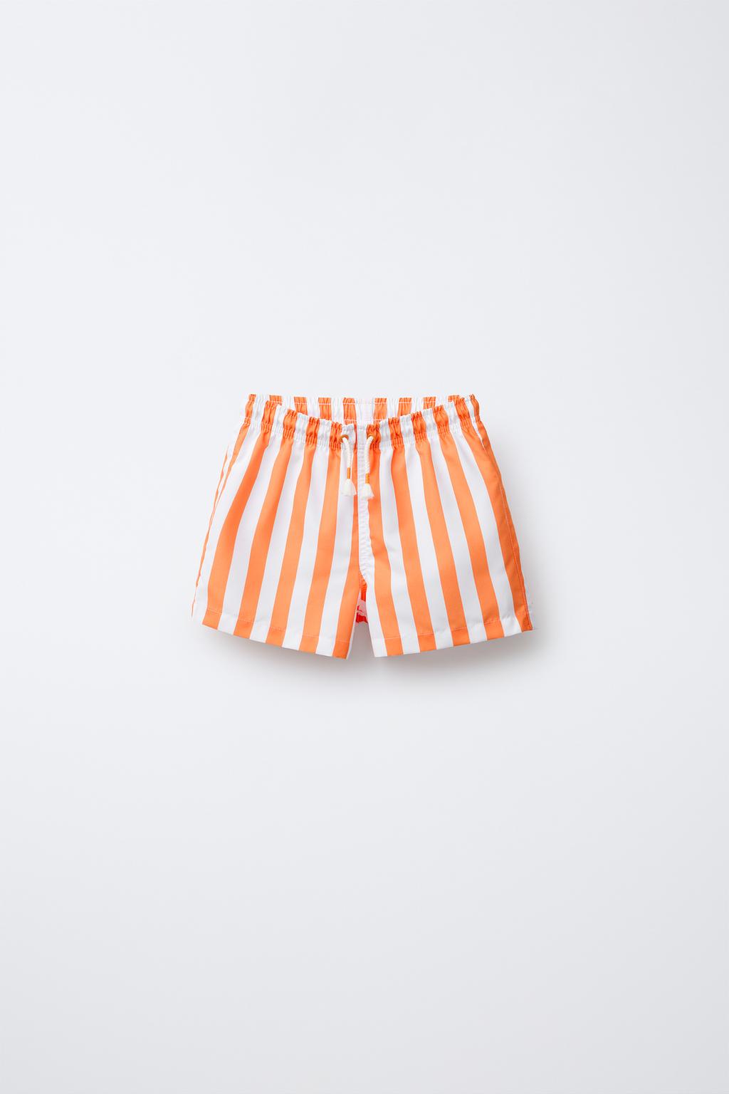

6-14 лет / полосатые плавательные шорты ZARA, оранжевый